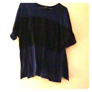 Black and blue blouse short sleeve